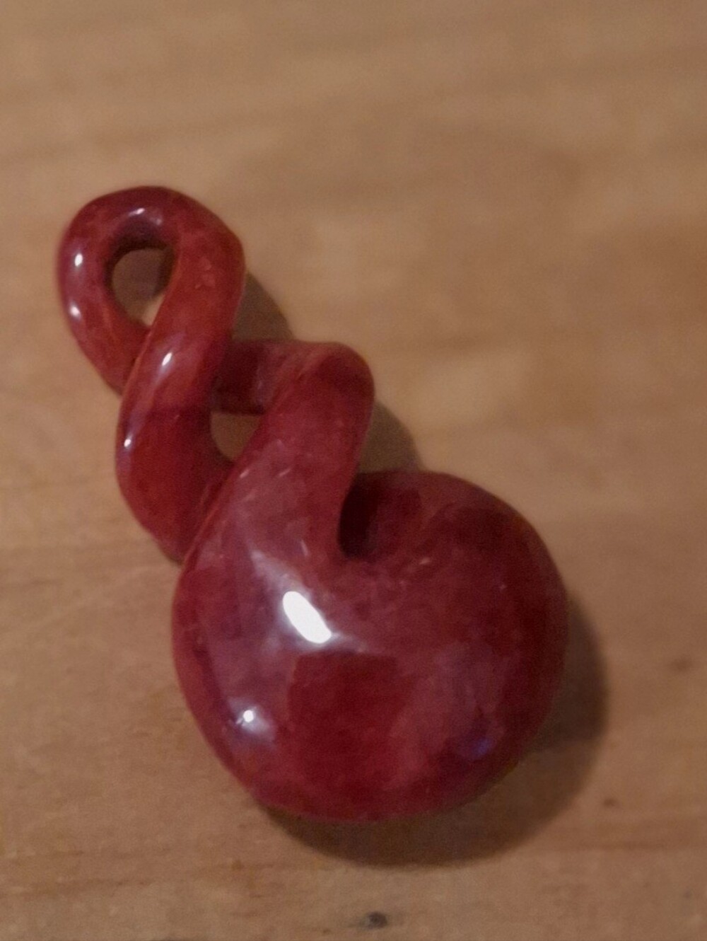 Red Jade Twist Pendant